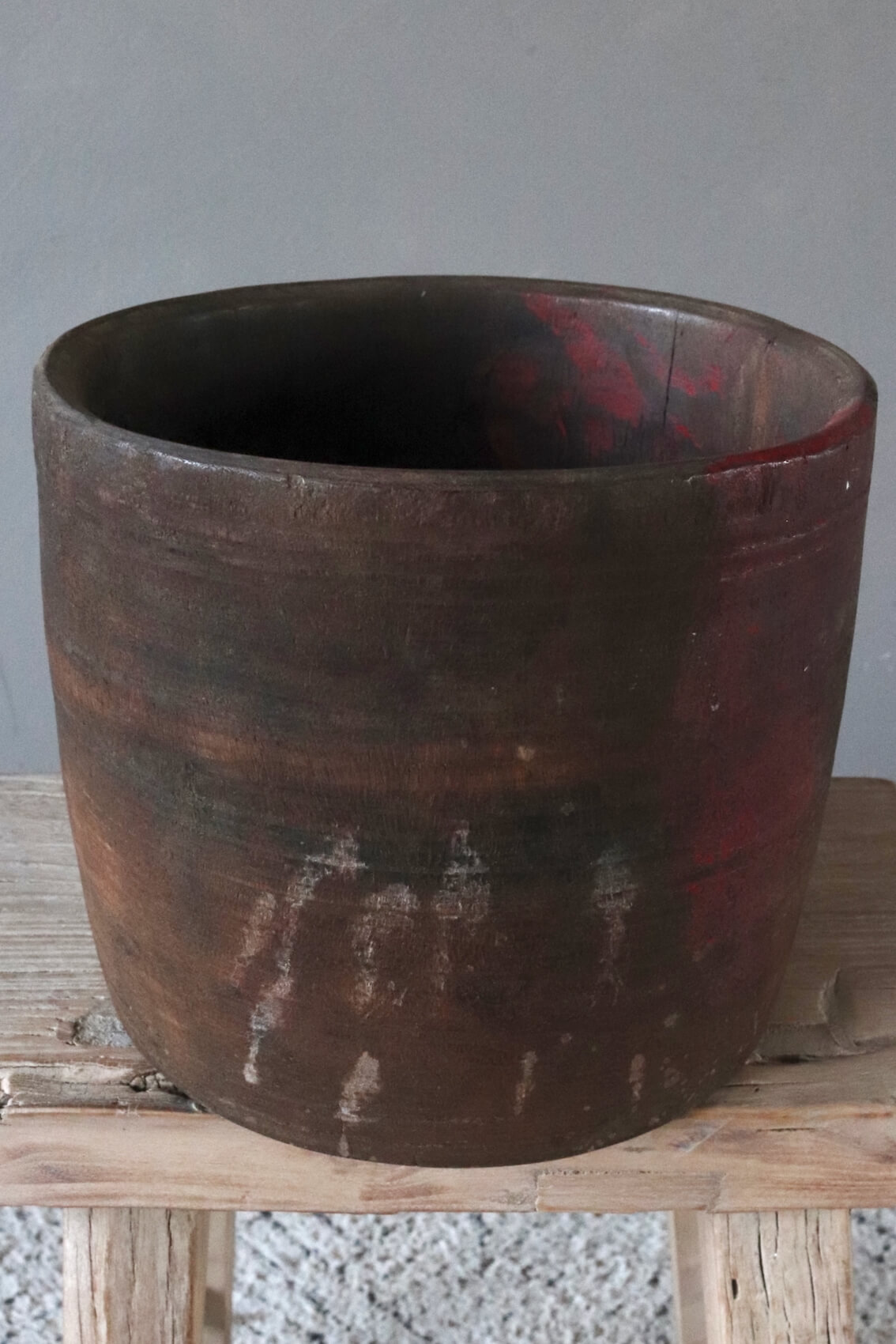 Holztopf antik groß