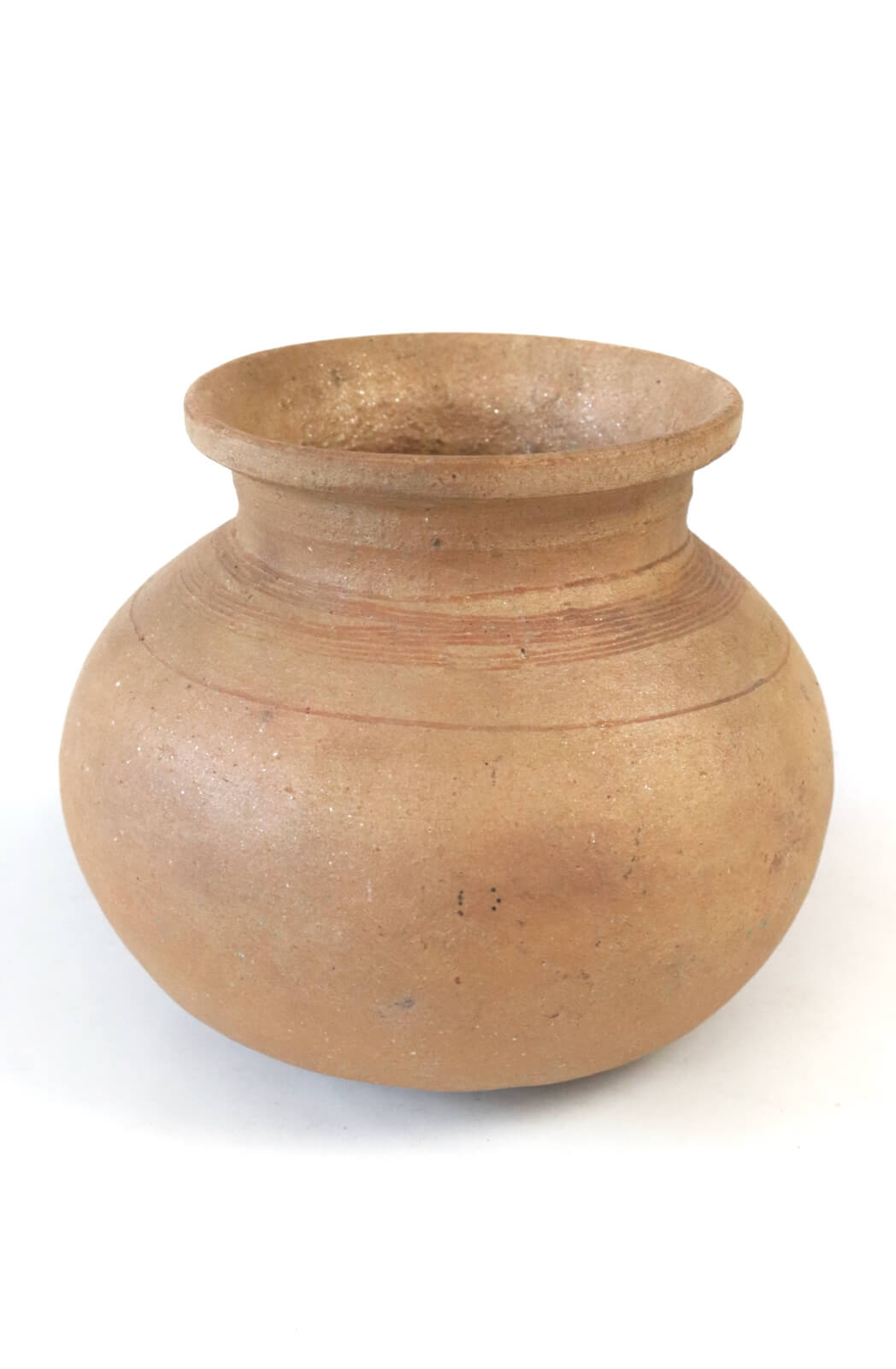 Alter Tontopf aus Indien, 12xø15