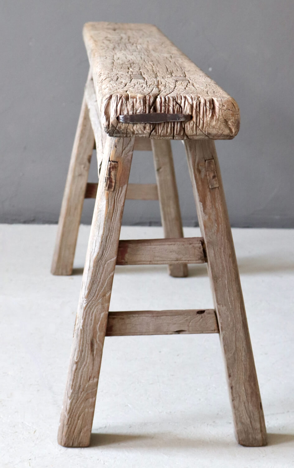 Old handmade wooden bench 130 cm