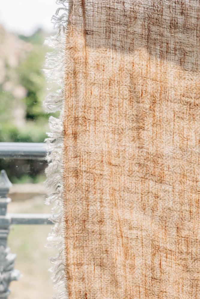 Linen curtain light pink