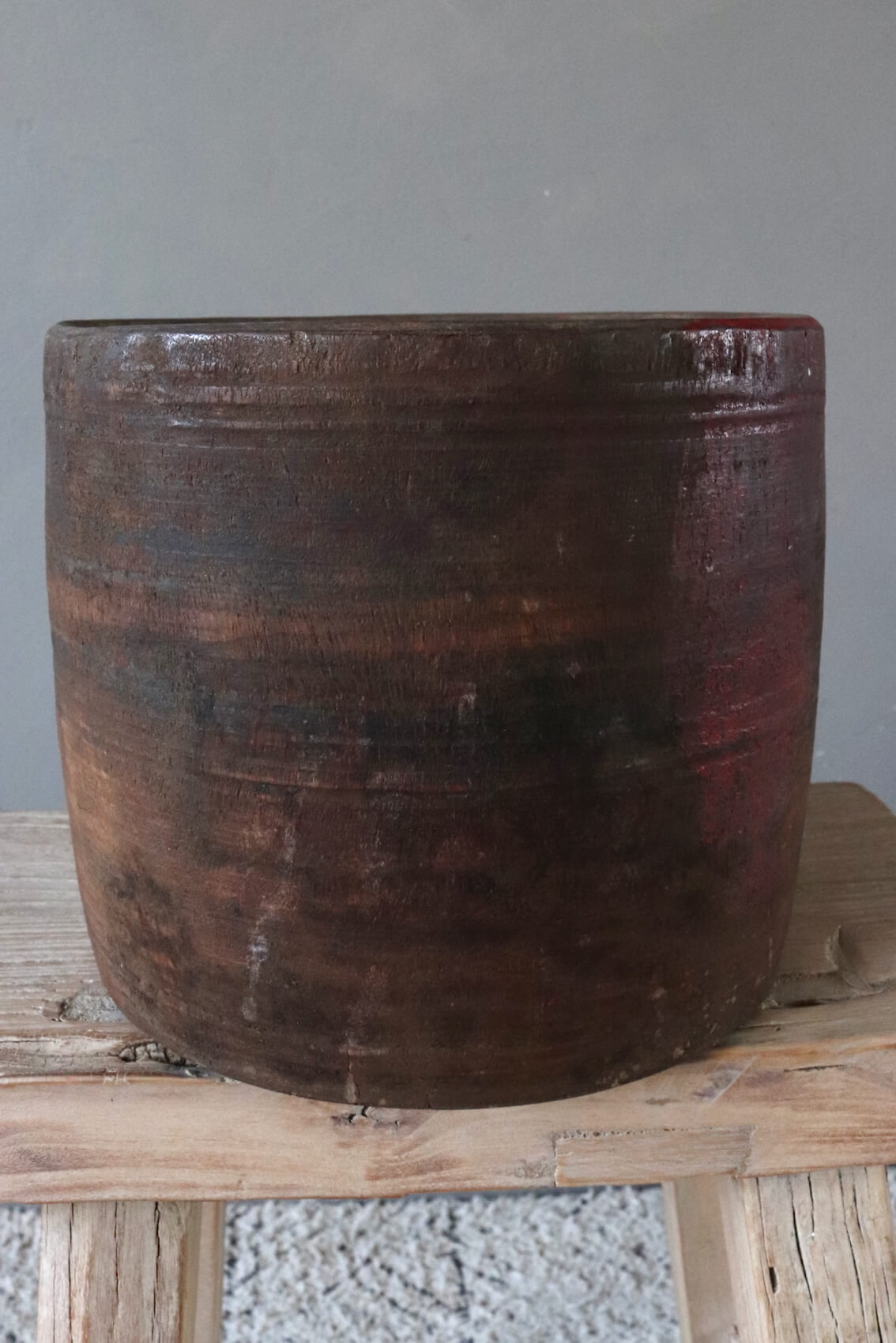 Holztopf antik groß