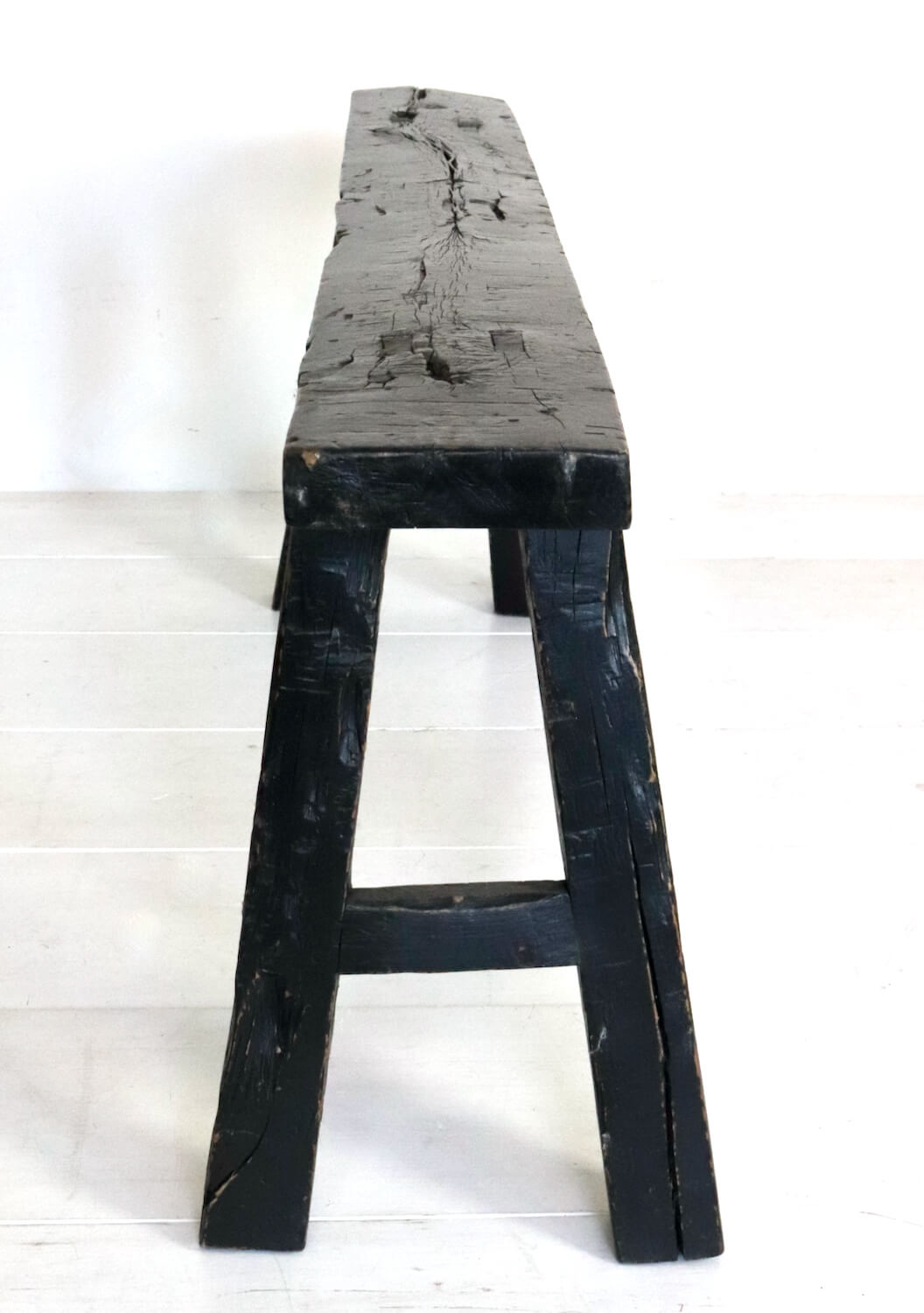 Holzbank China schwarz, 137 cm