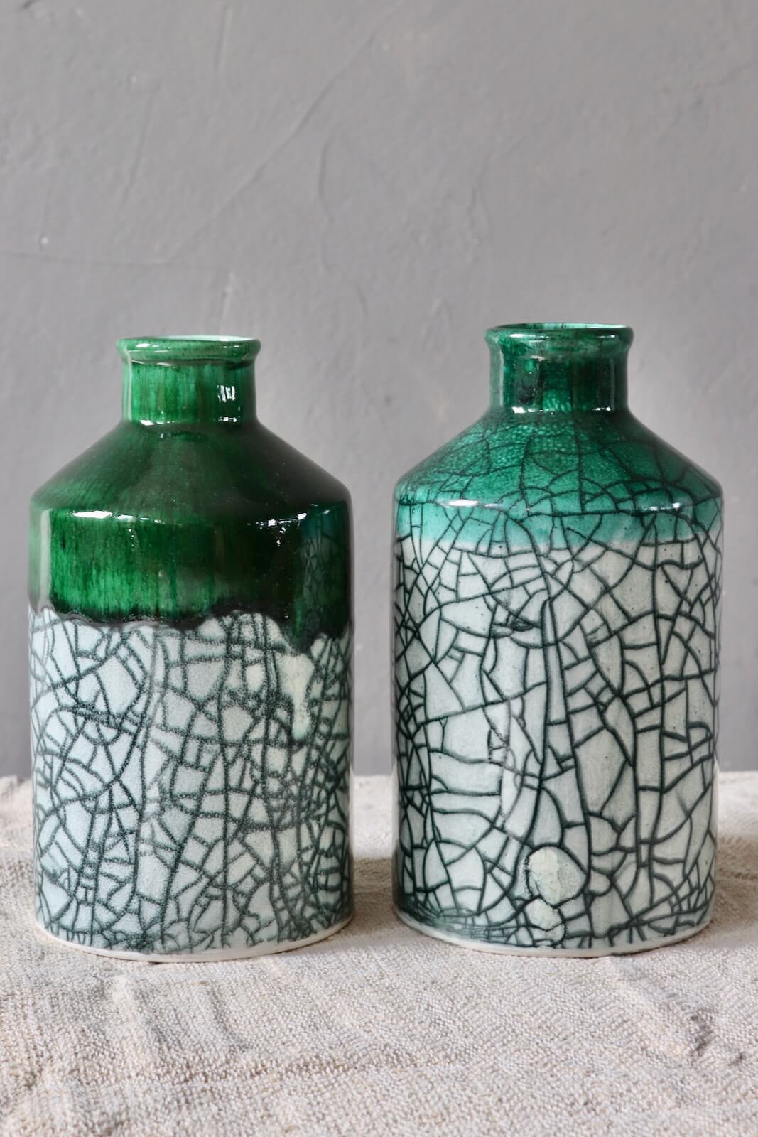 Keramik Vase handgetöpfert Marokko 20xø11