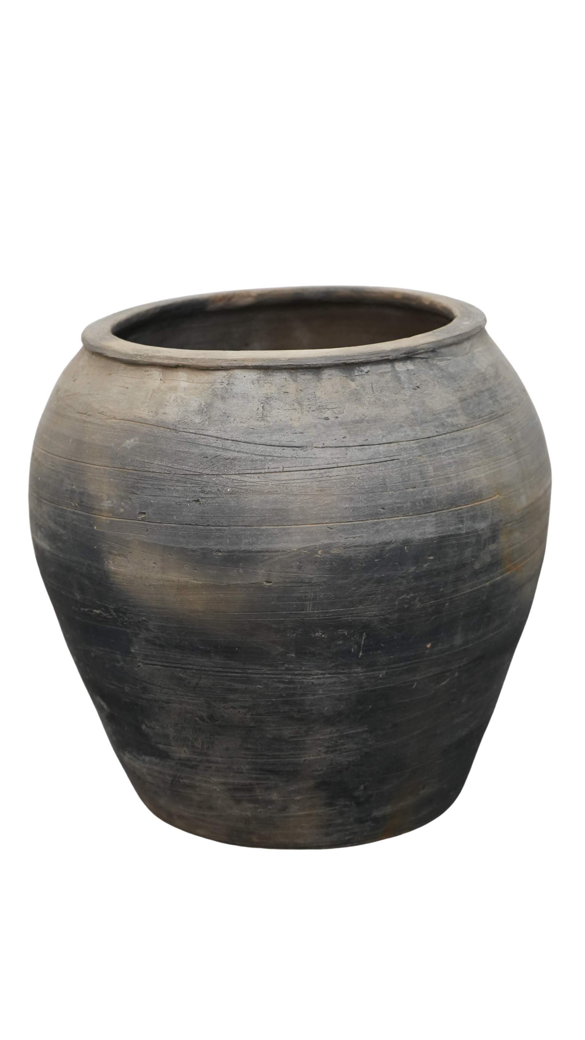 Alter chinesischer Terrakotta Topf  grau 35xø40