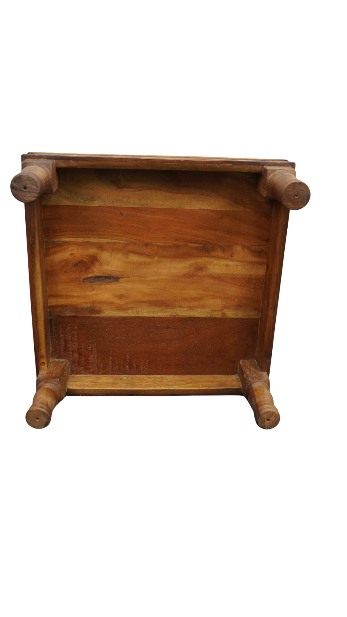 Massivholz Couchtisch mit gedrechselten Beinen – rustikales Vintage Design
