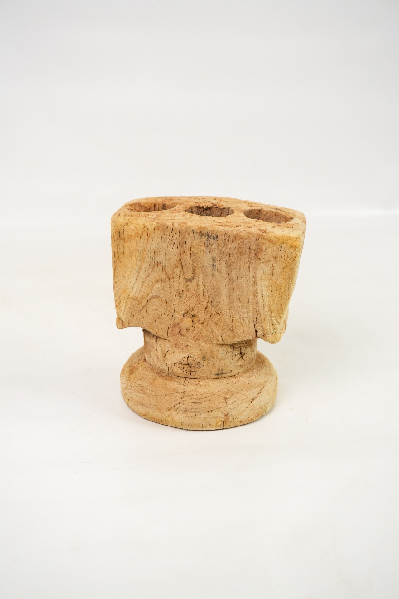 Rustic pillar candle stand