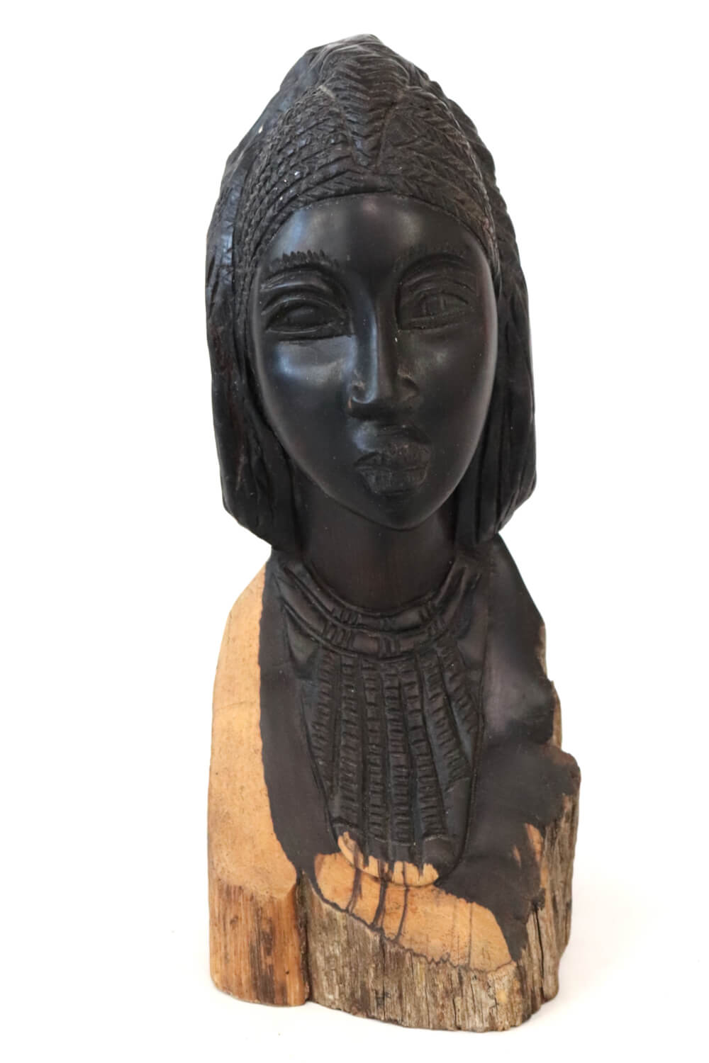 Vintage ebony head sculpture