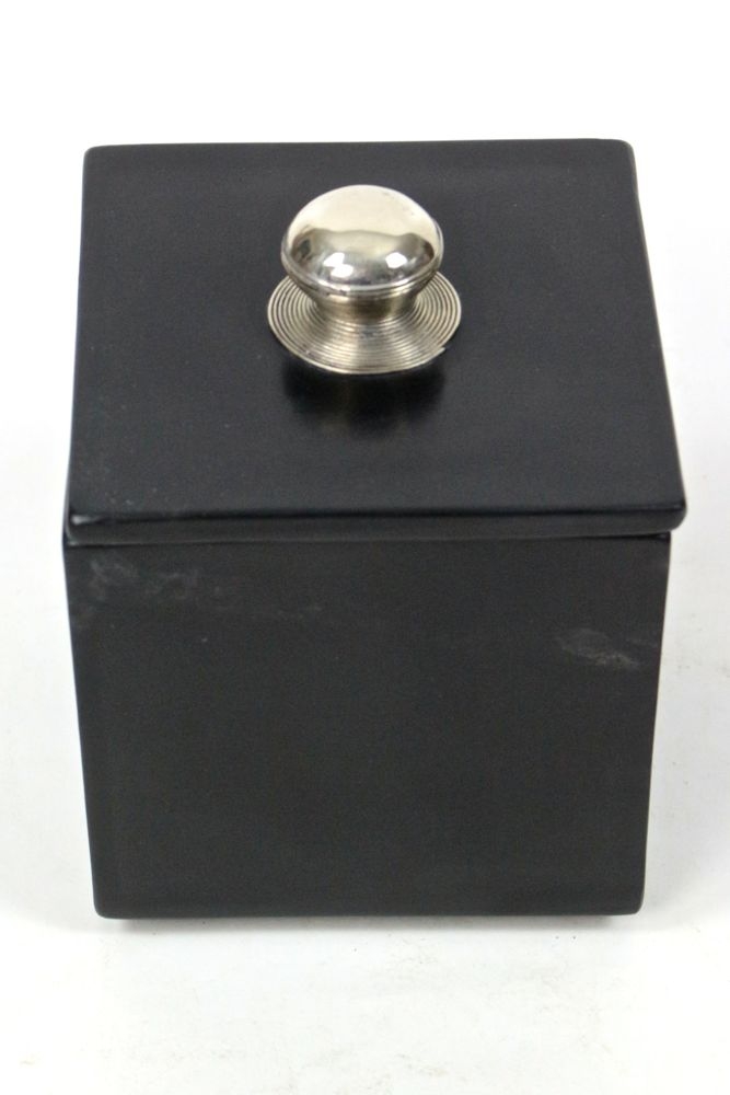 schwarze dose eckig marokko, ceramic can morocco Schwarze Dose eckig, Marokko L