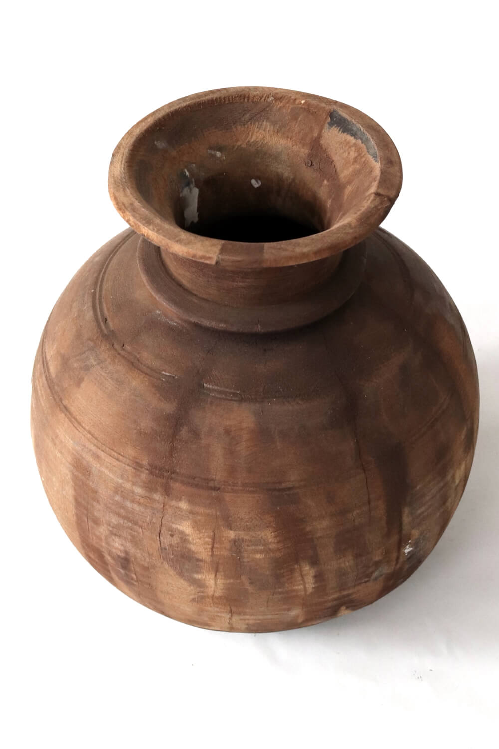 Wooden neck pot Nepal, 26x26