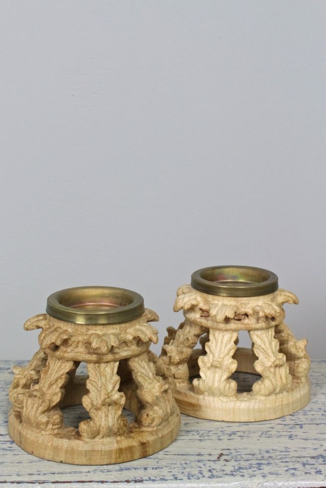 handcarved candle holder Kerzenständer aus Holz, Handarbeit