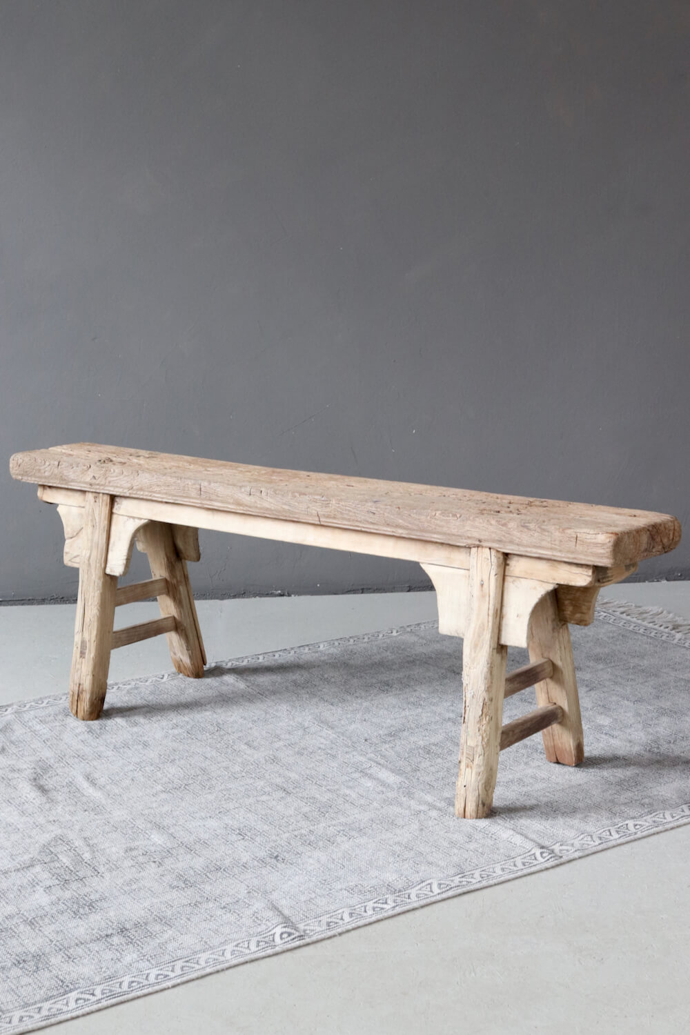 Handmade wooden bench antique 138 cm