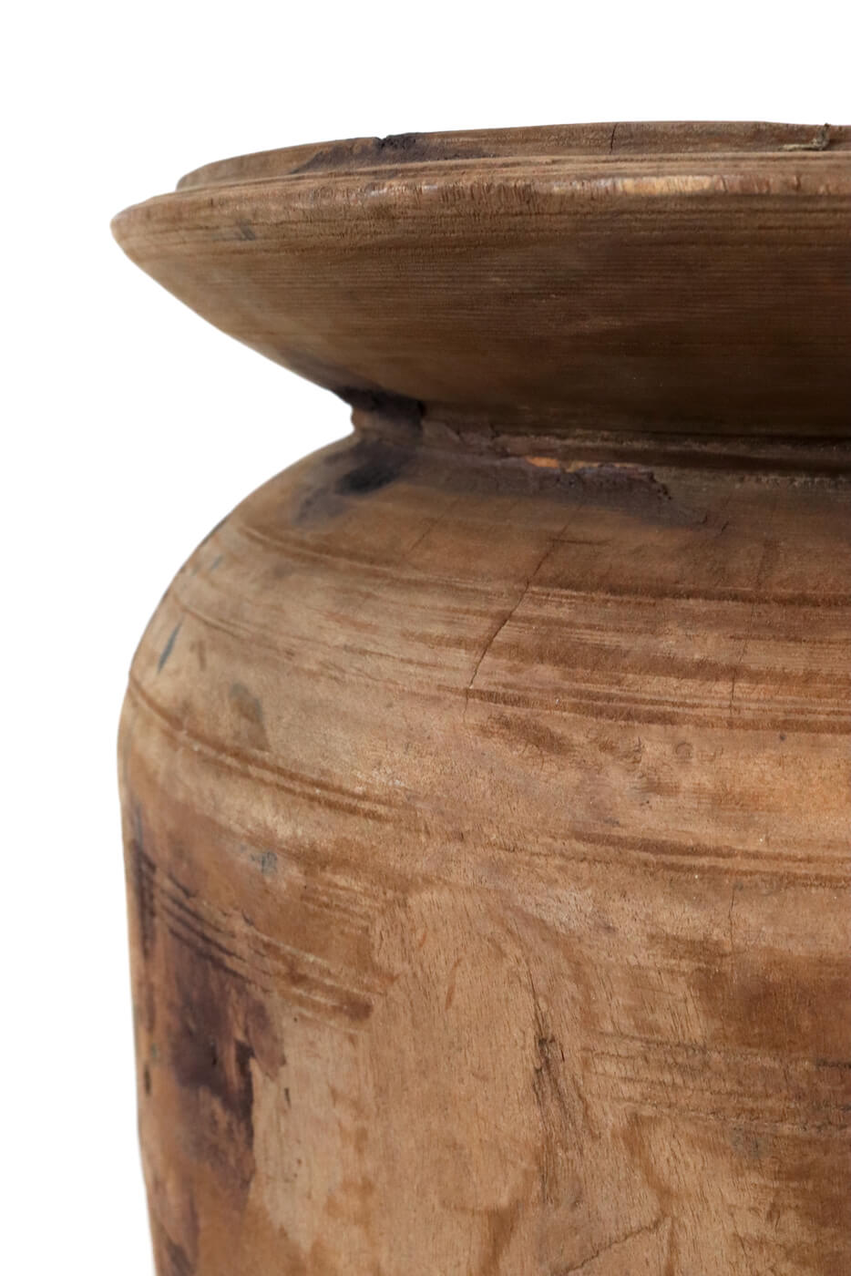 Großer Nepal Pott aus Holz antik, 39xø30 Großer Nepal Pott aus Holz antik, 39xø30