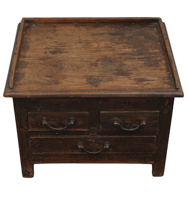 Antike Massivholz-Kommode mit Schubladen und Tablettaufsatz – Vintage