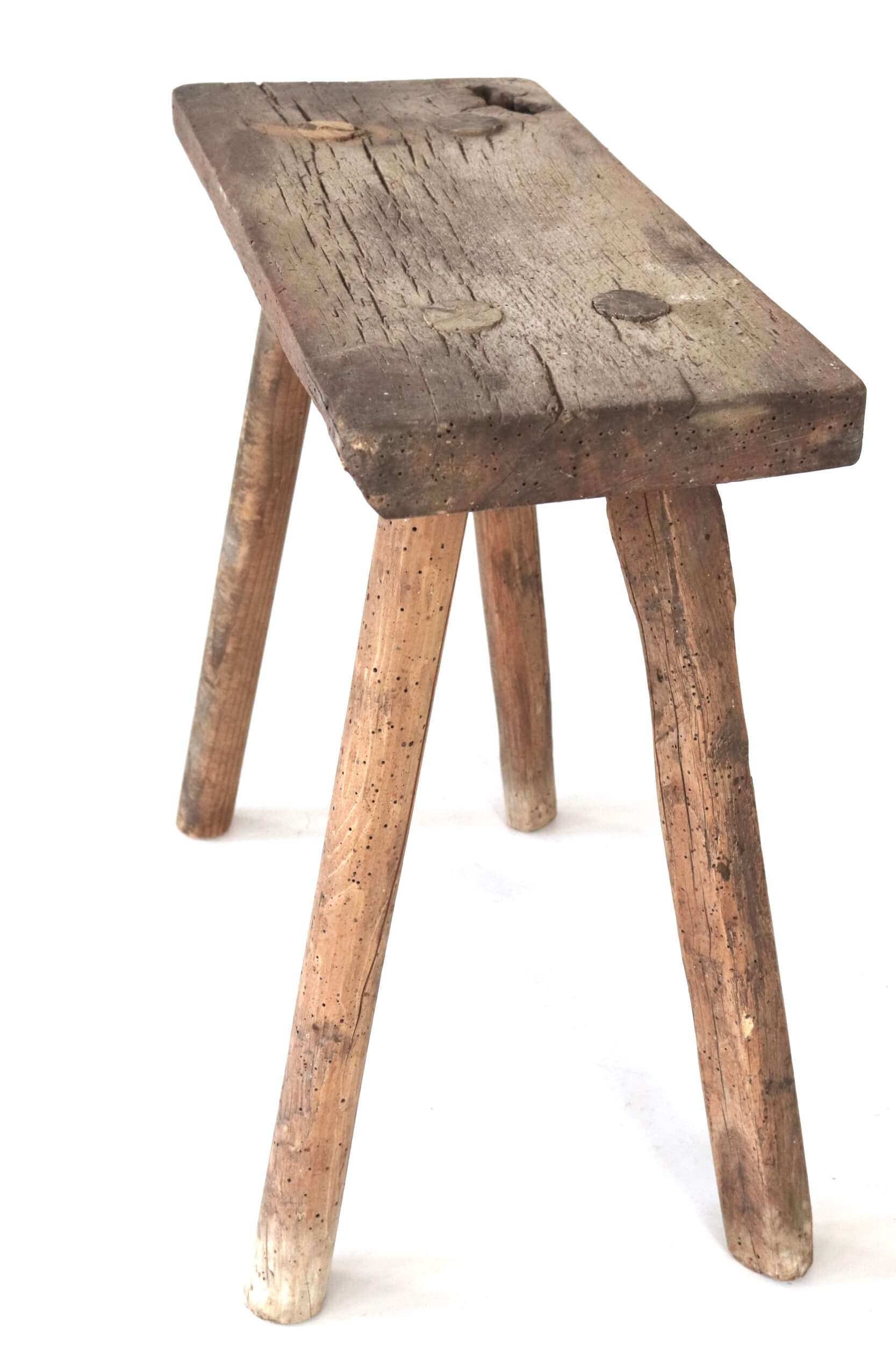 Antique wooden farmhouse stool 
