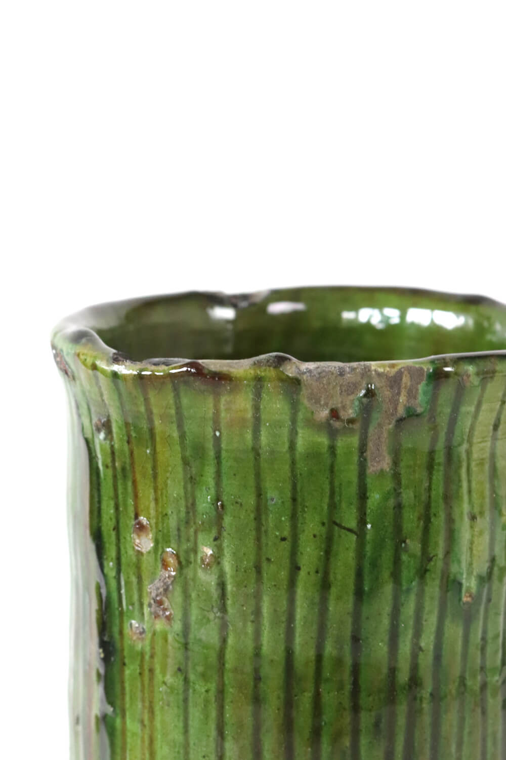 Tamegroute Keramikvase handgetöpfert grün