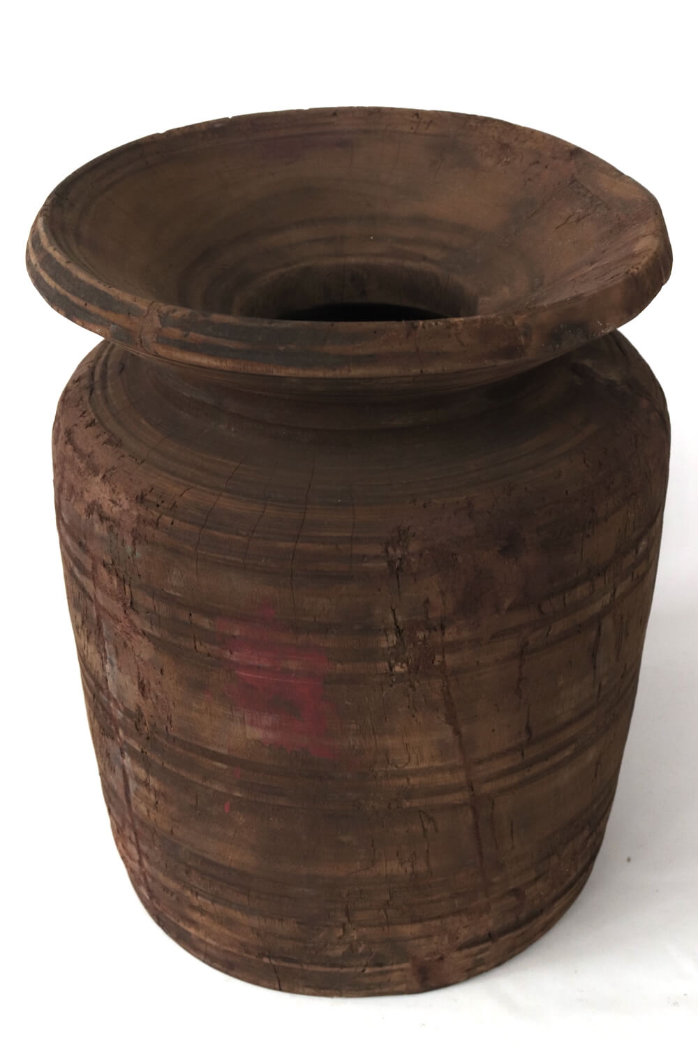 Antique rustic wooden vase 35xø27