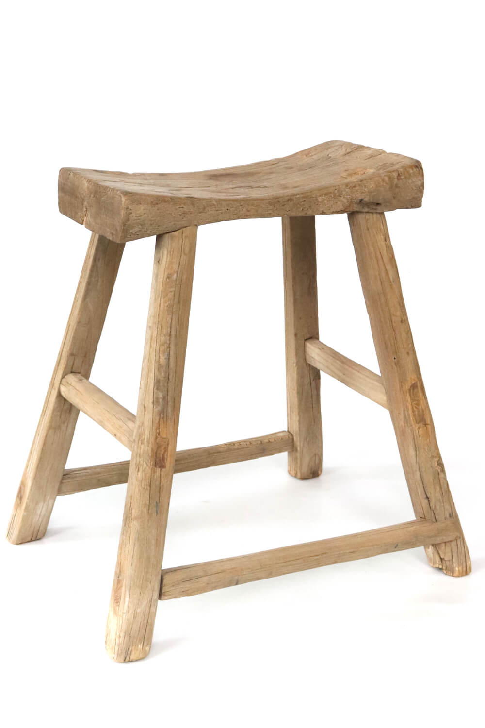 Holzhocker antik rustikal Wabi Sabi