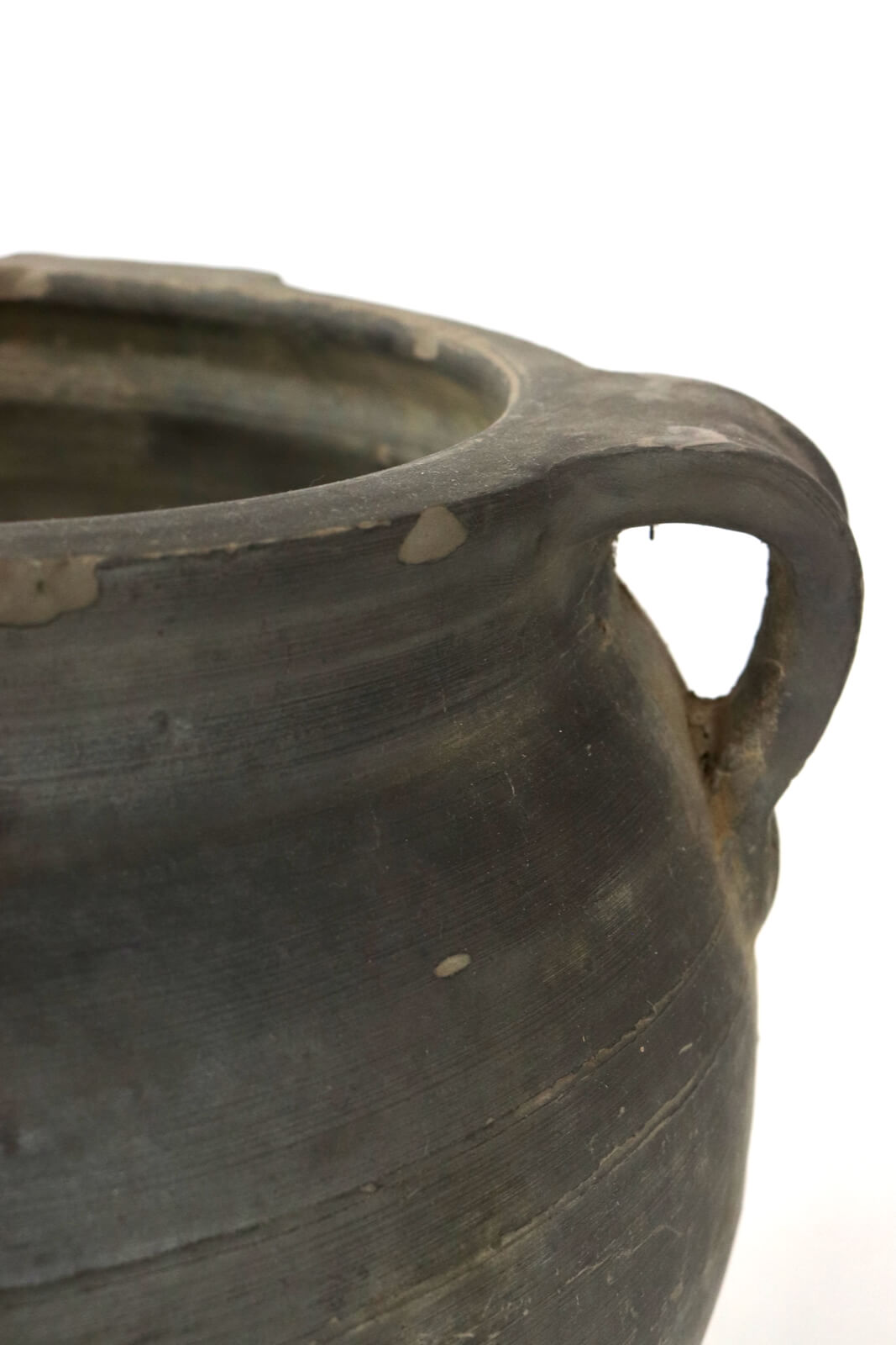 Dunkelgraue Terrakotta Vase antik, 31xø34 Dunkelgraue Terrakotta Vase antik, 31xø34
