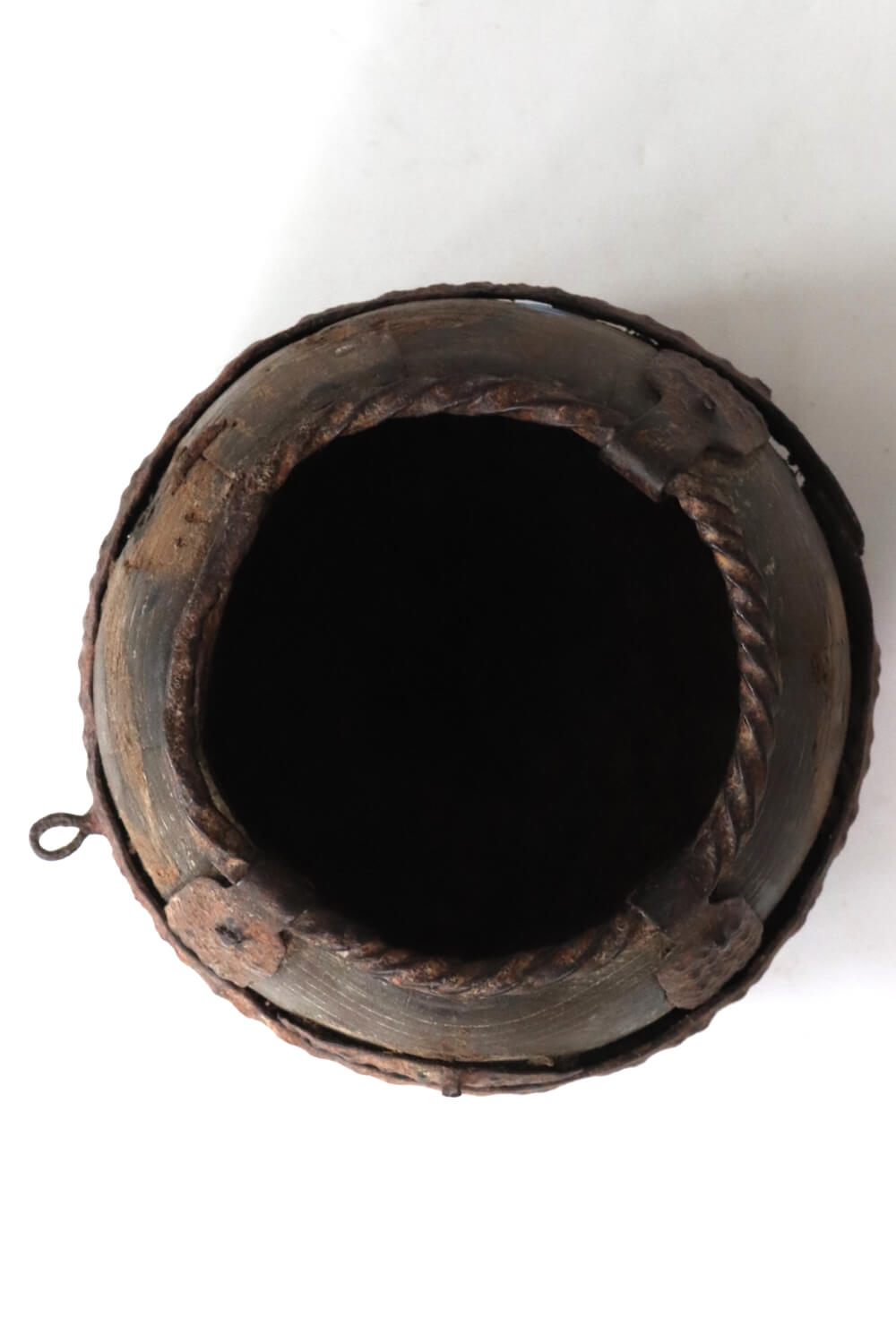Antique wooden pot India Antique wooden pot India