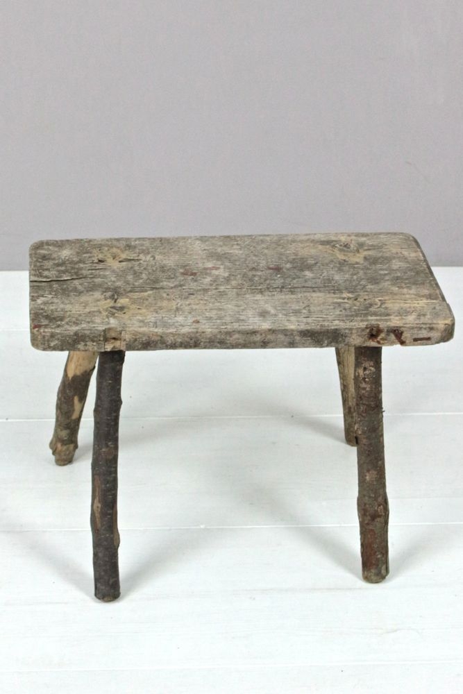 alter holzschemel natur Holzschemel antik rustikal