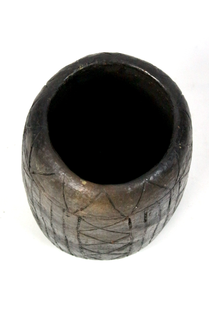 Schwarze Vase aus Keramik, 23xø15