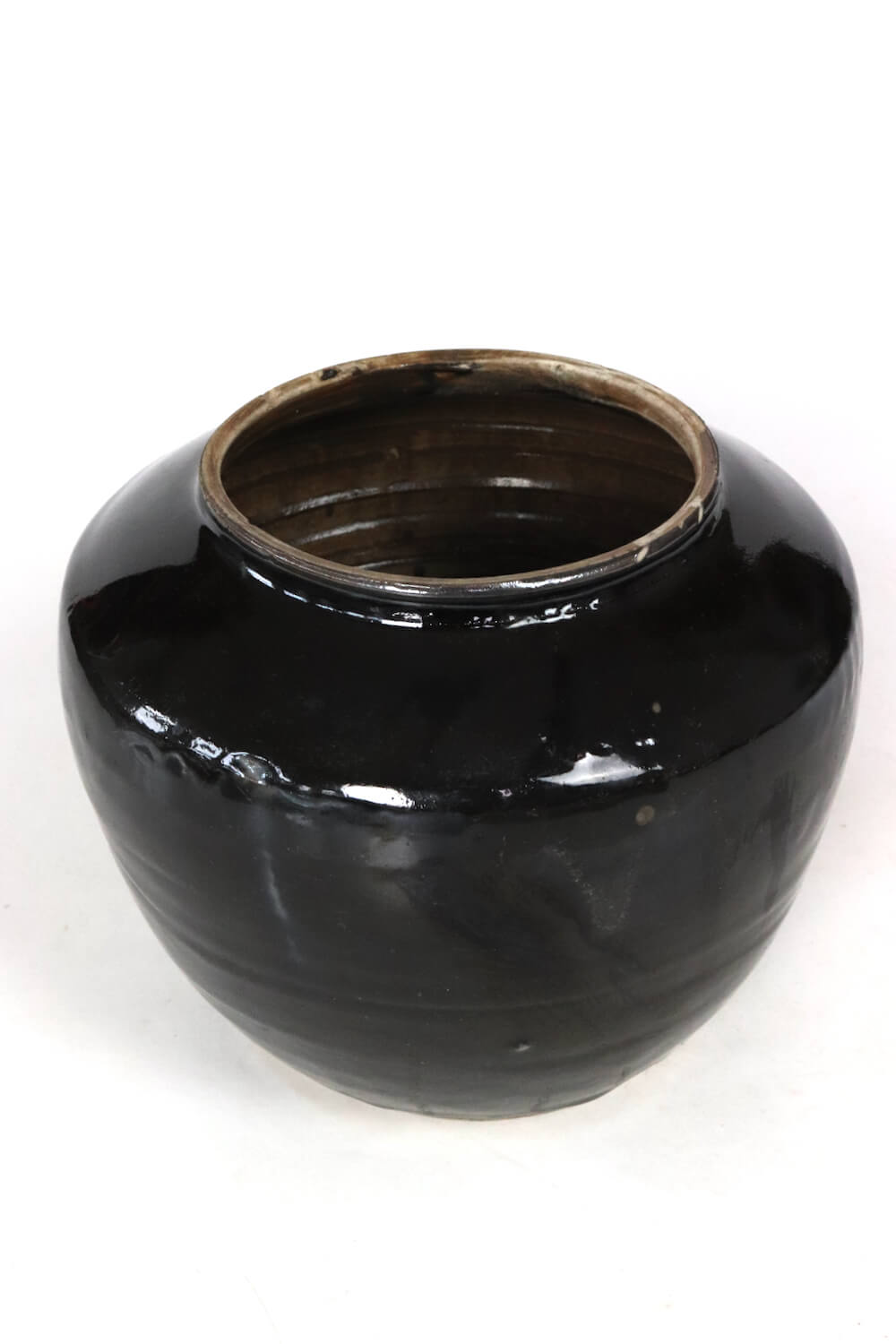 keramik topf schwarz alt