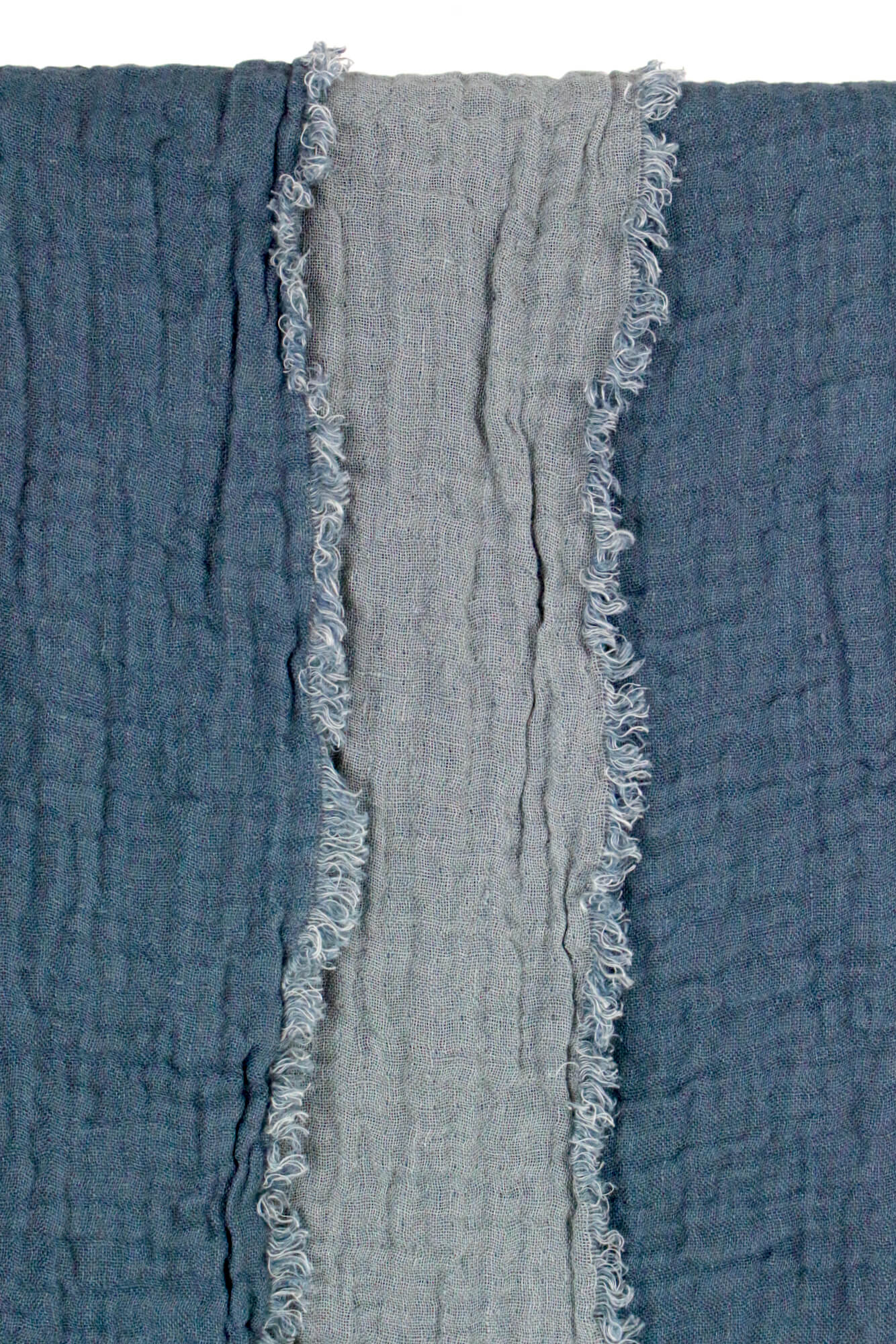 Decke aus leinenkrepp blau