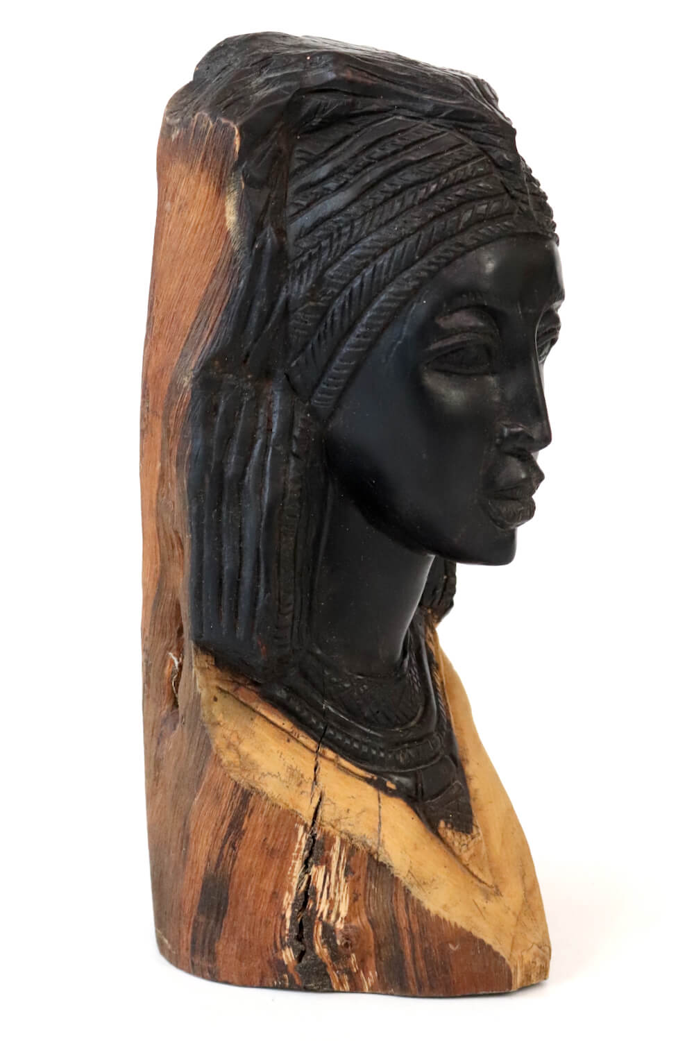 Vintage ebony head sculpture