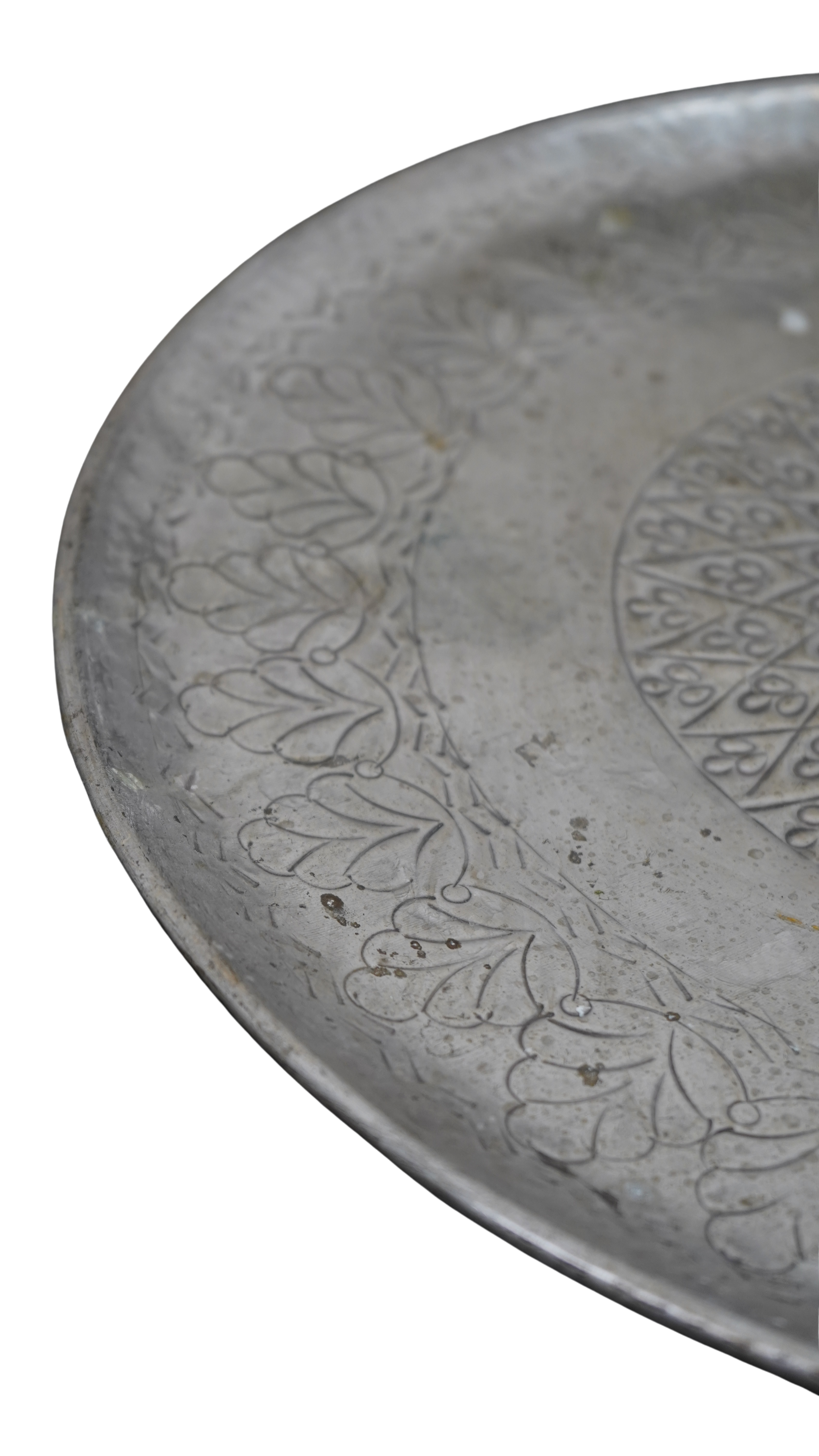 Antikes graviertes Tablett, orientalisches Ornament