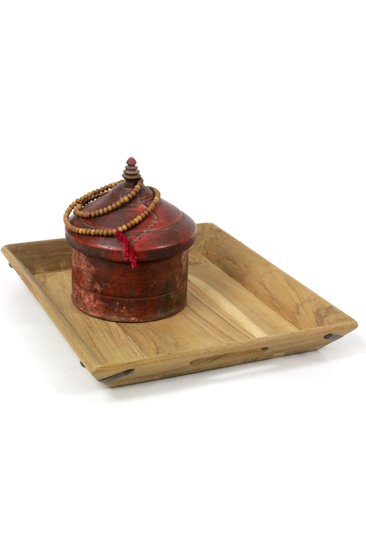 square wooden tray Holztablett eckig natur, 40x35 cm