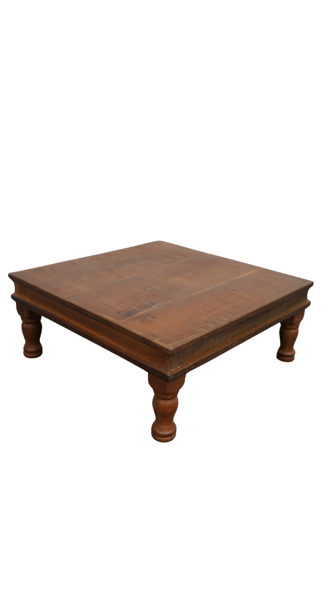 Massivholz Couchtisch mit gedrechselten Beinen – rustikales Vintage Design