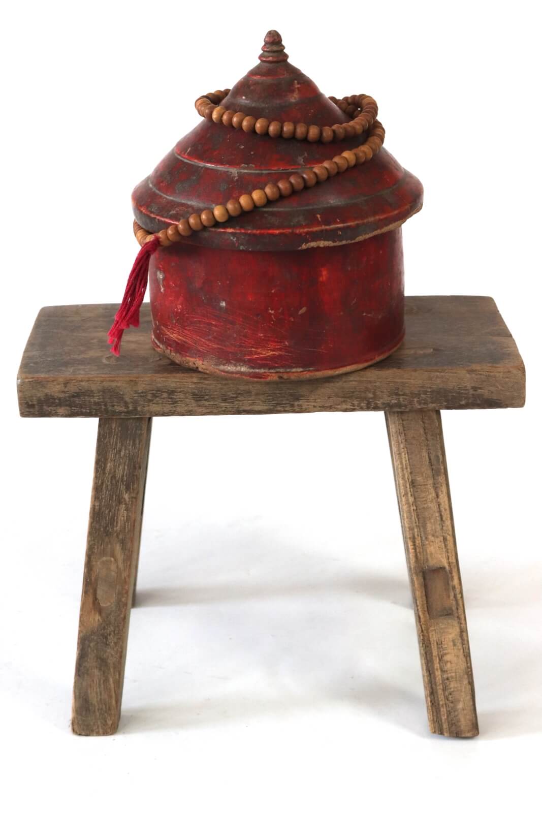Wooden stool antique rustic