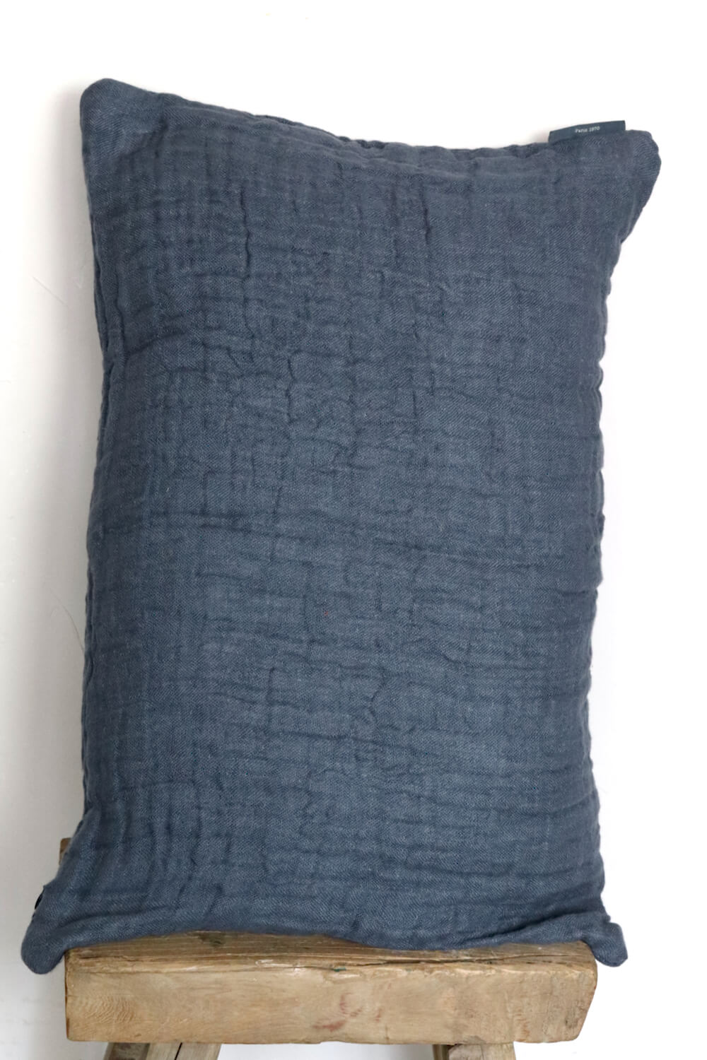 Linen waffle cushion cover blue 40x60