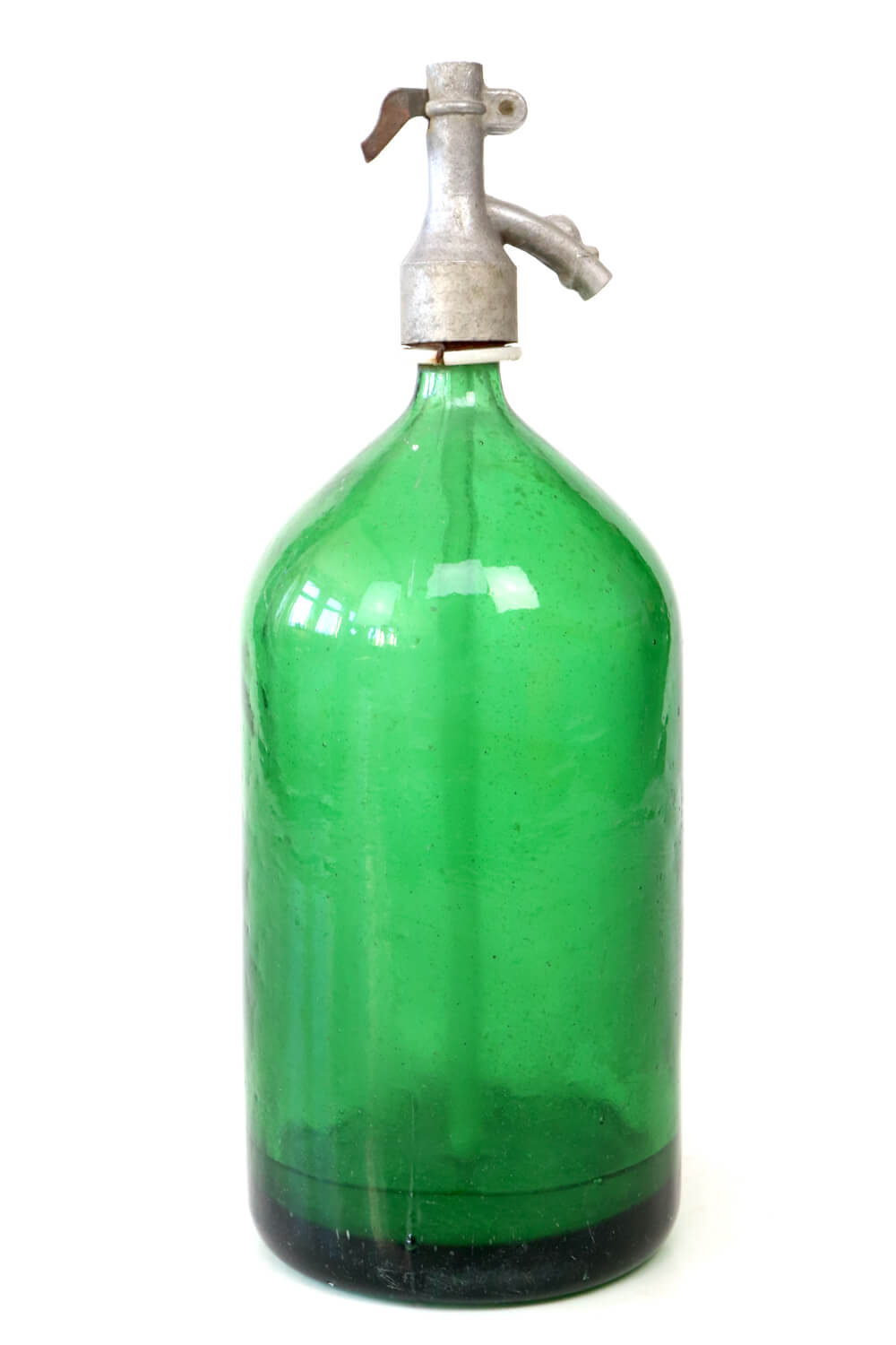 Große Sodaflasche antik grün