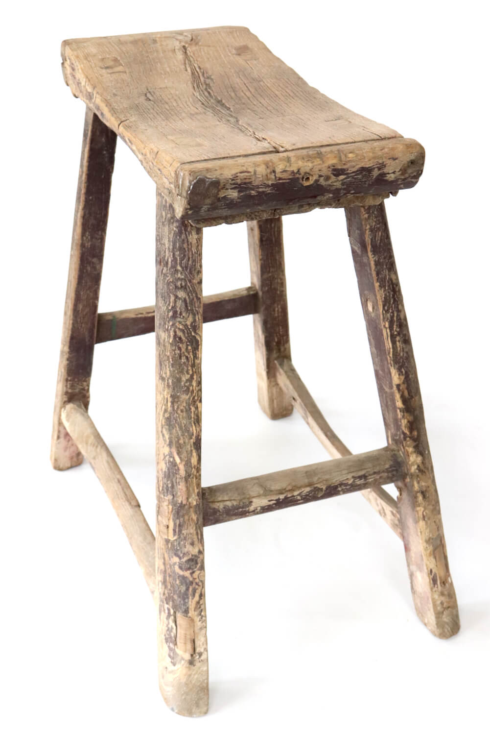 Holzhocker antik Wabi Sabi