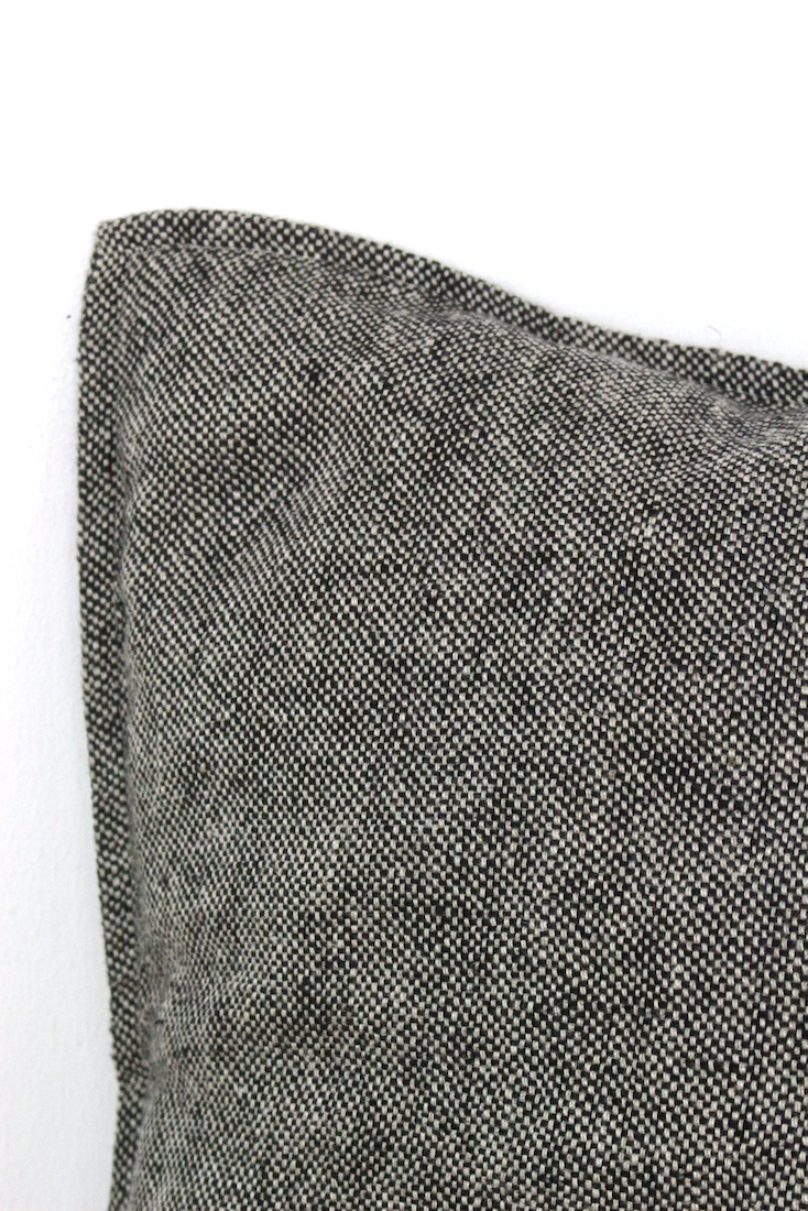 Leinenkissen beige schwarz meliert, 45x45 Leinenkissen beige schwarz meliert, 45x45