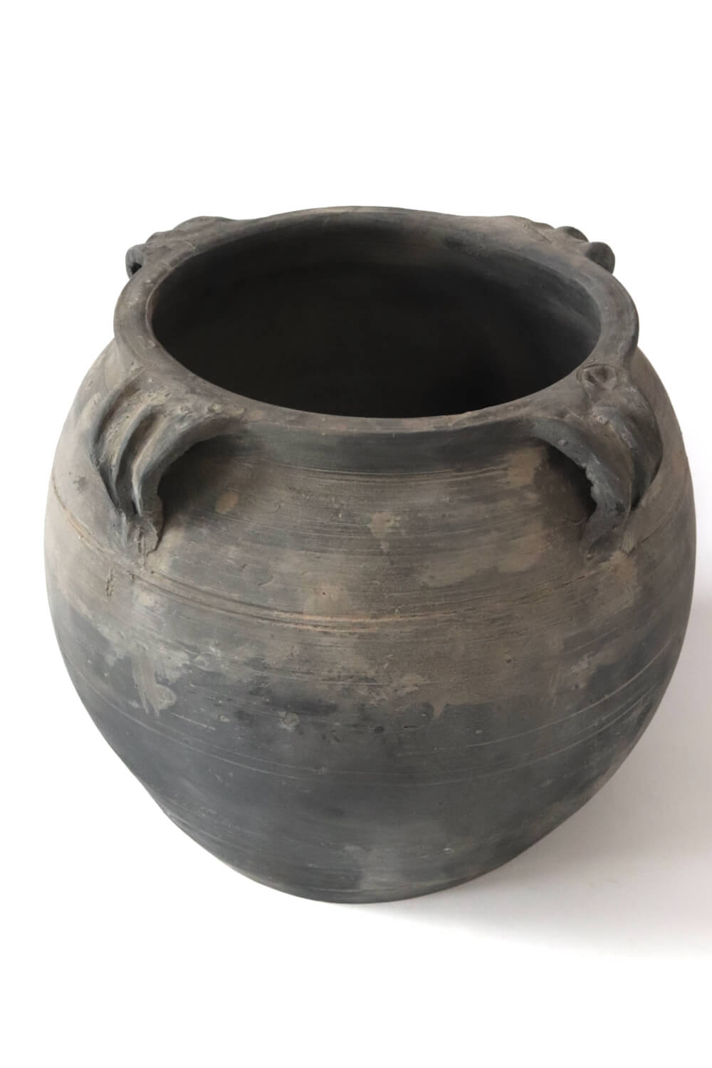 Dunkelgraue Terrakotta Vase antik, 29xø32