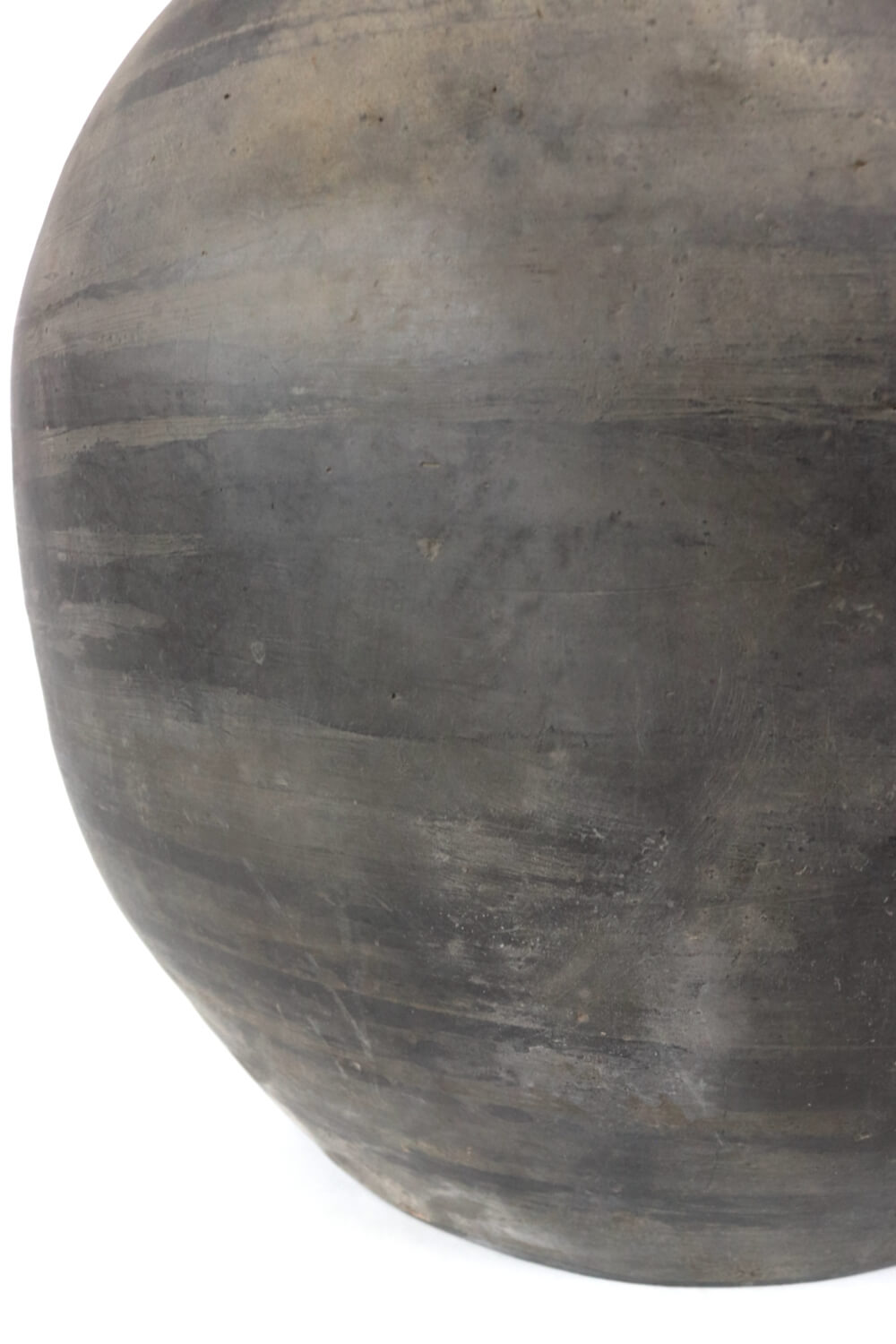 Chinese clay pot antique grey, 42xØ44