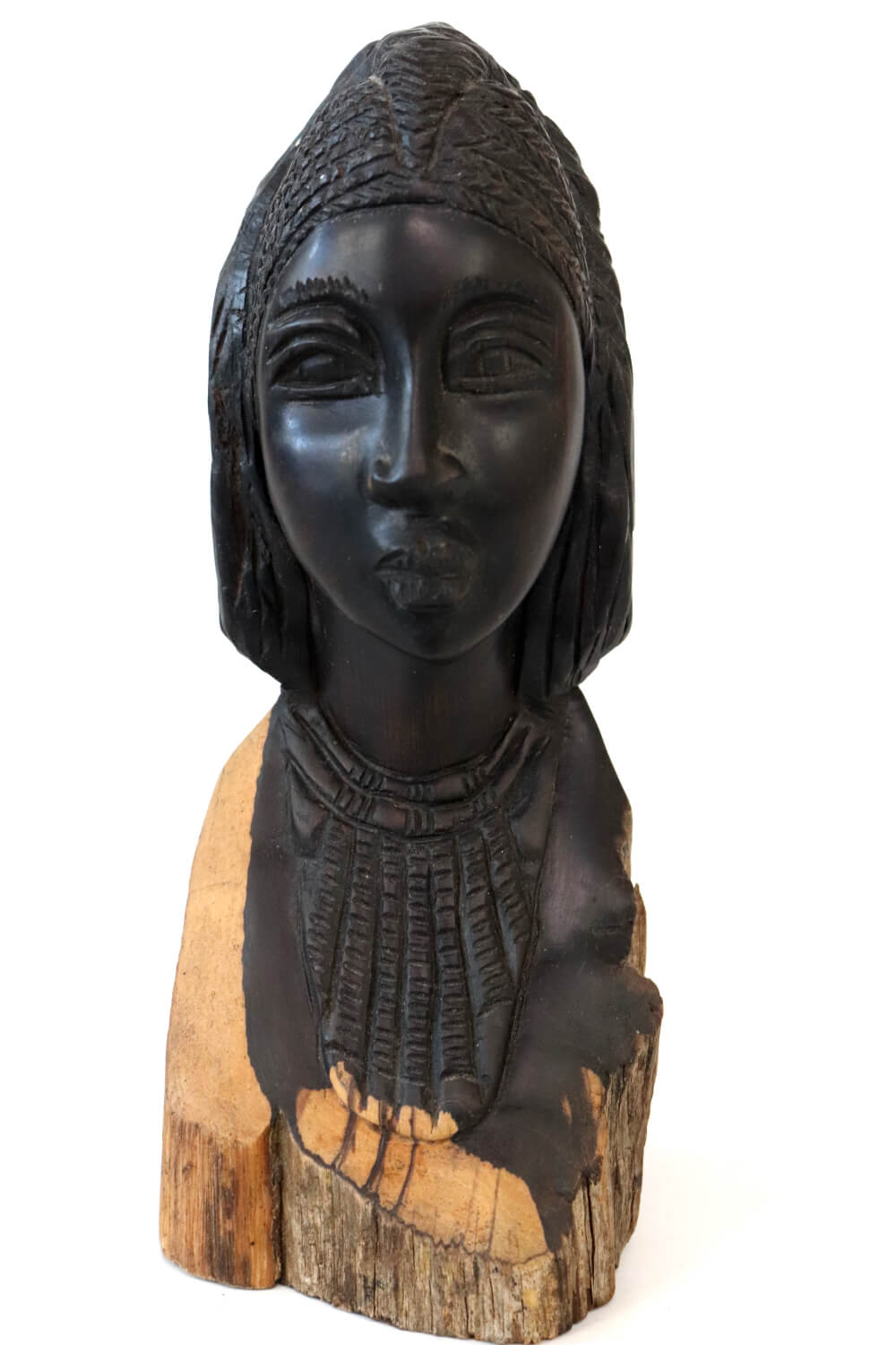 Vintage ebony head sculpture