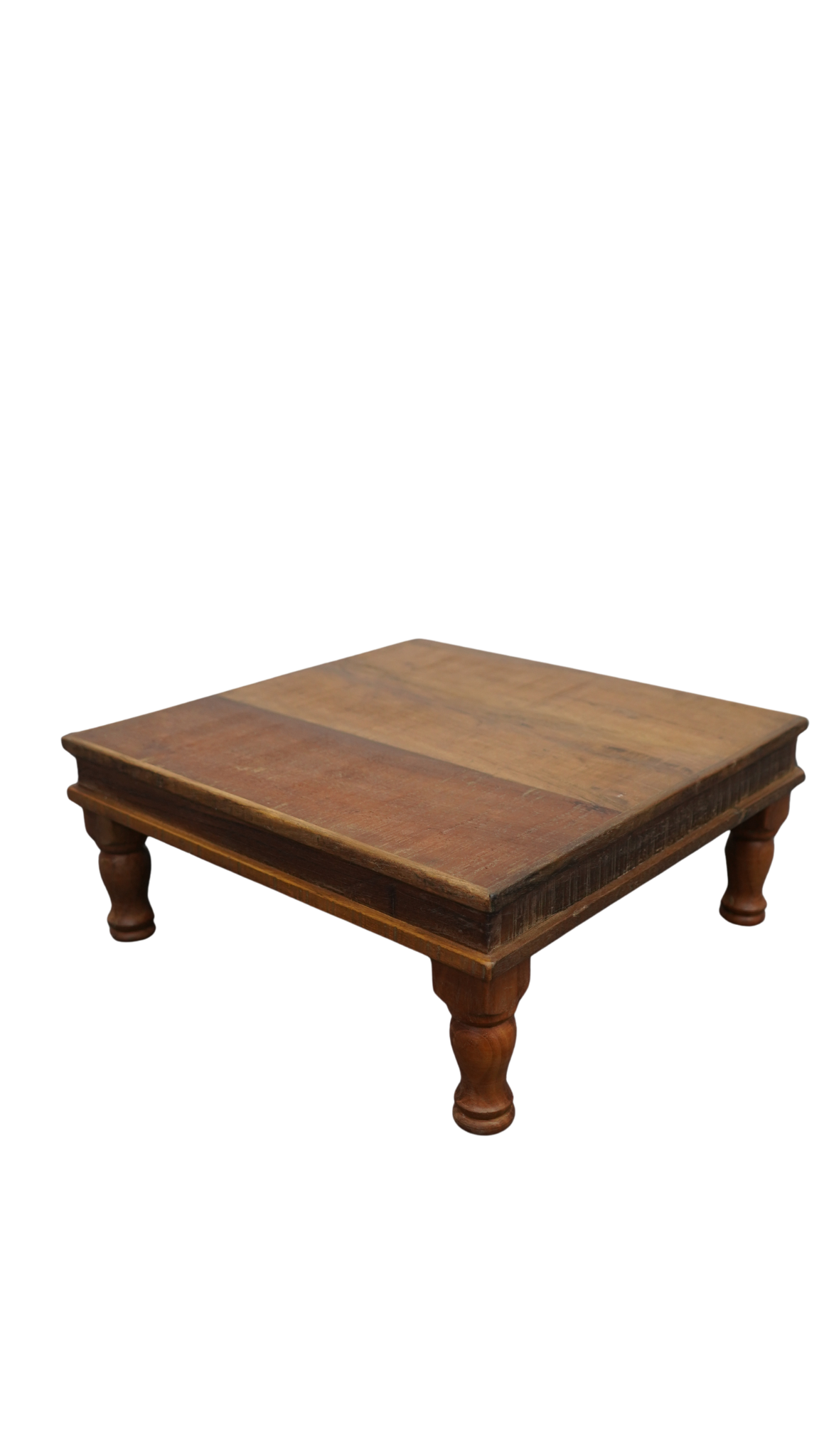 Massivholz Couchtisch mit gedrechselten Beinen – rustikales Vintage Design
