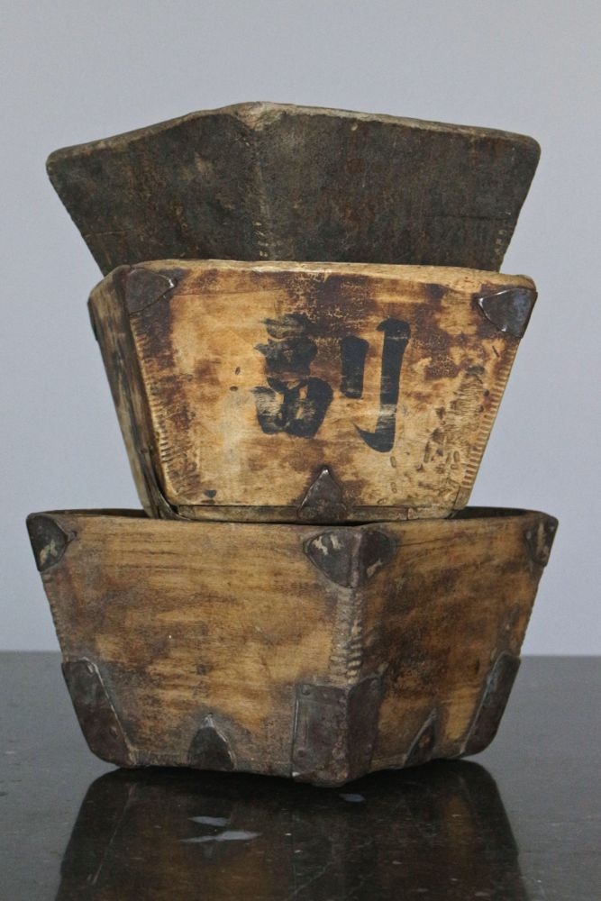Reisbehälter Holz, antik 12x18x18