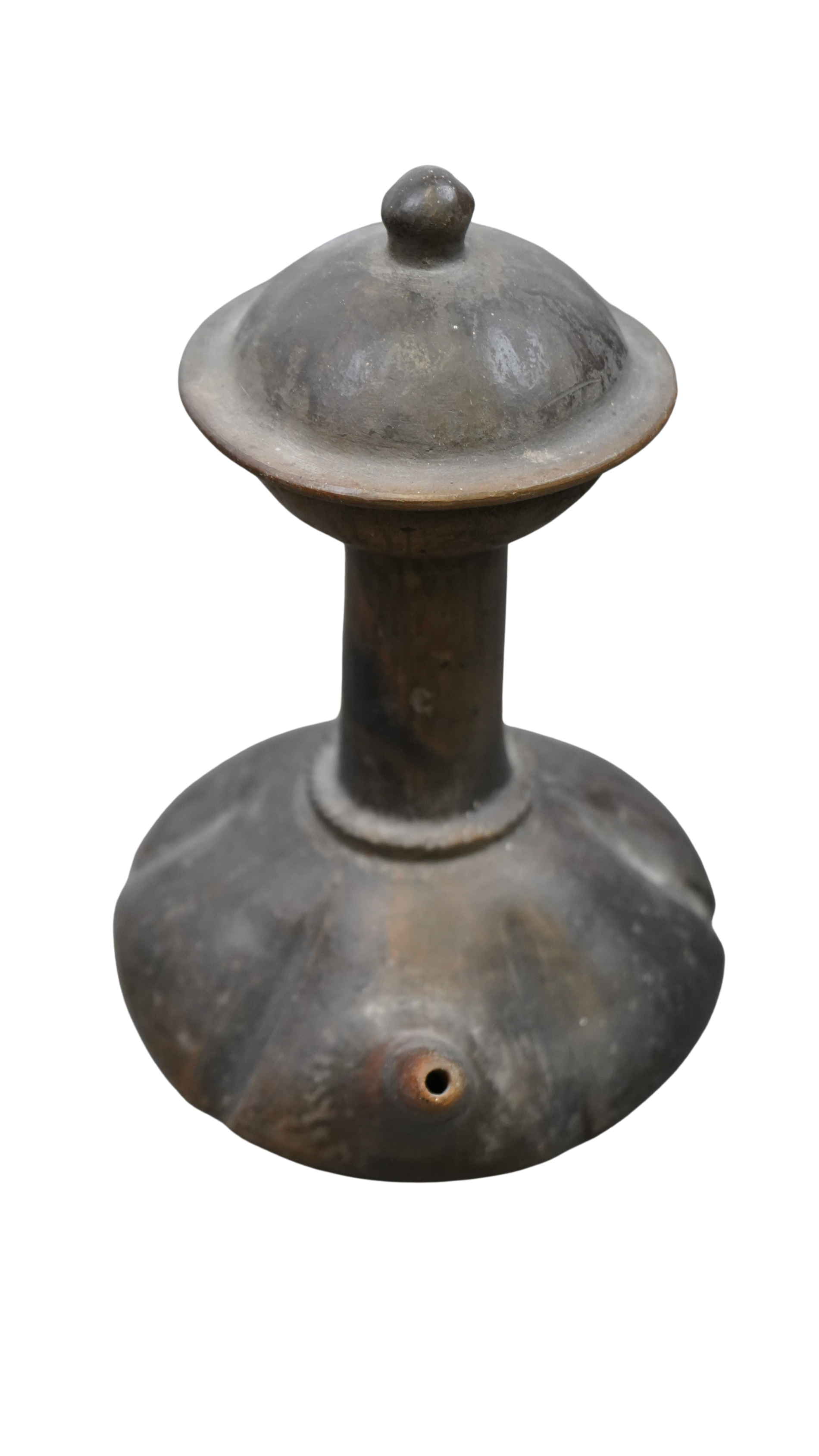 Außergewöhnliche schwarze Tonkanne mit Deckel