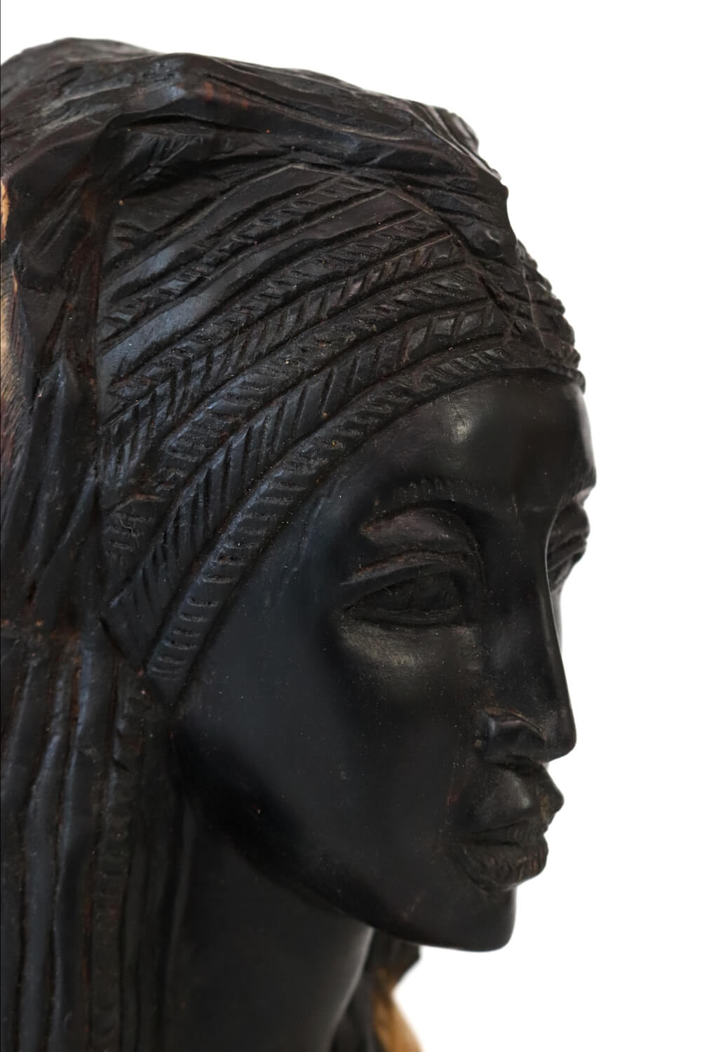 Vintage ebony head sculpture