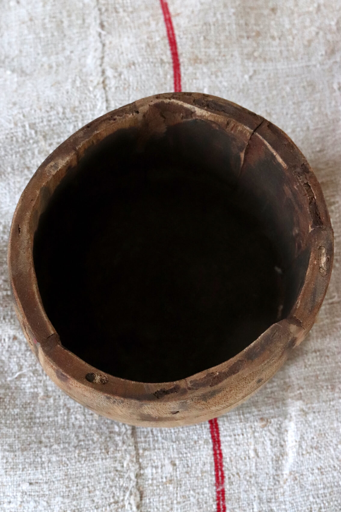 Kleiner Holztopf antik rustikal 