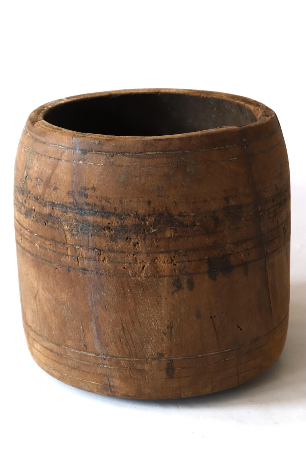 Topf aus Holz Nepal antik