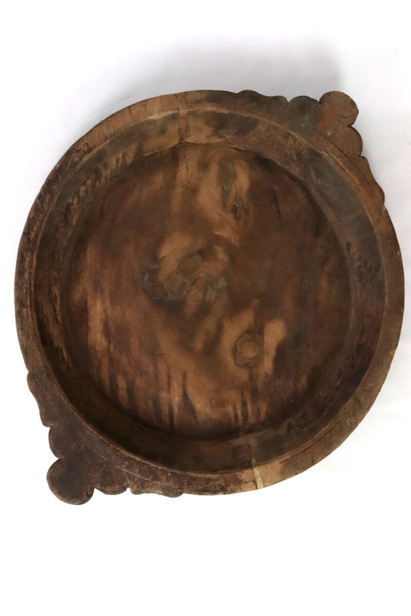 Alte Holzschale mit Ohren Indien Ø 45 cm 