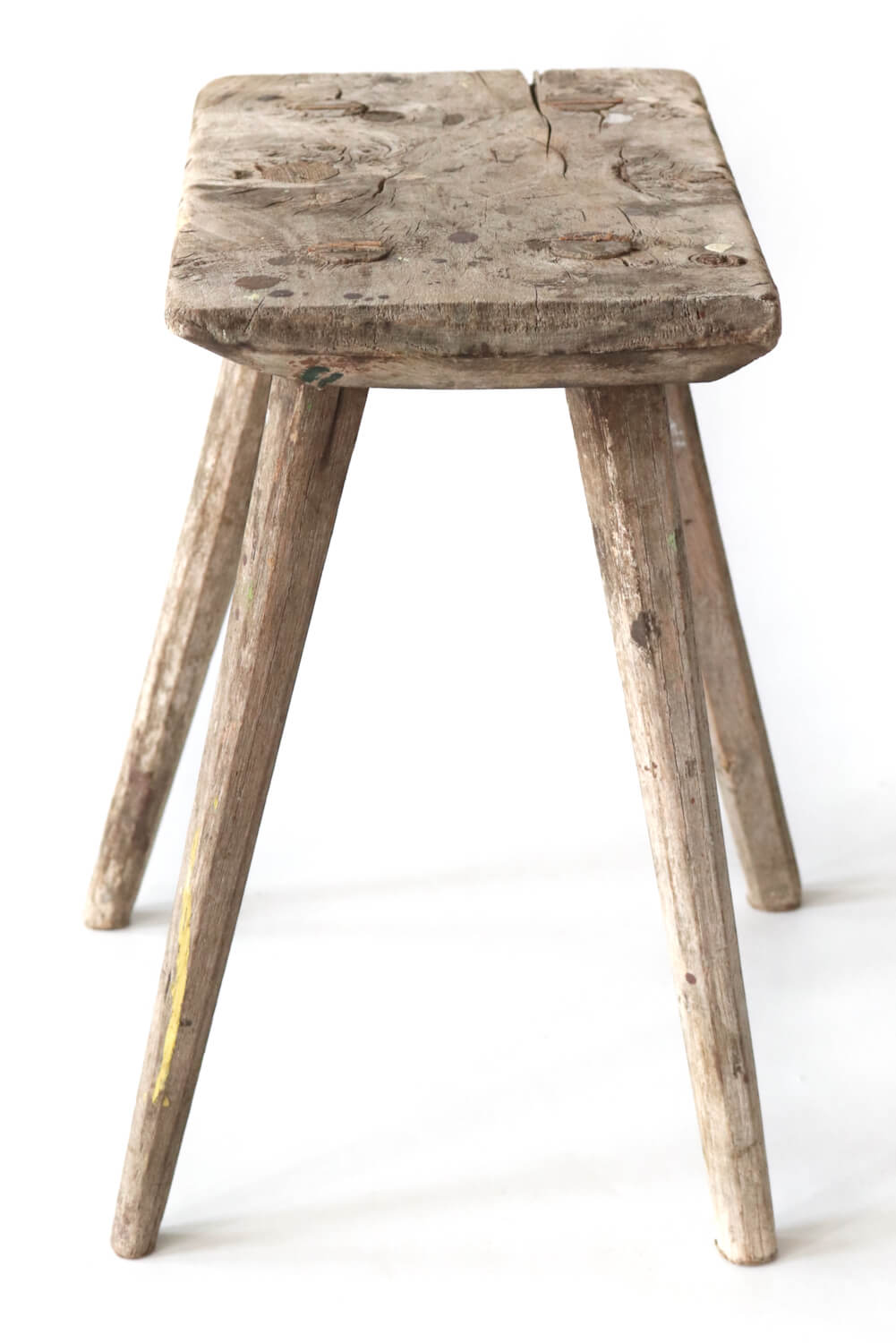 Antique stool natural wood