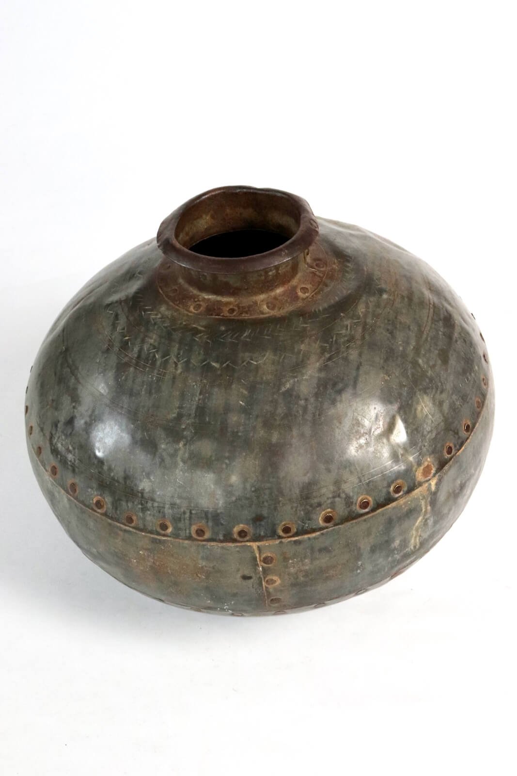 Antique metal jar Antique metal jar