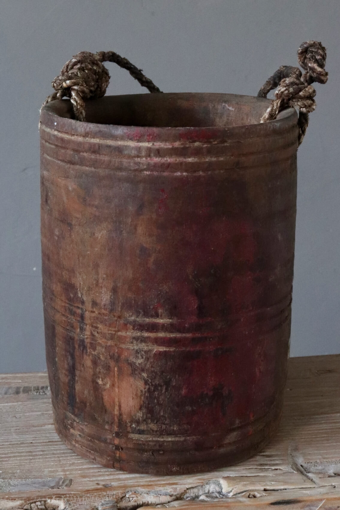 Wassereimer antik Nepal 24xø18