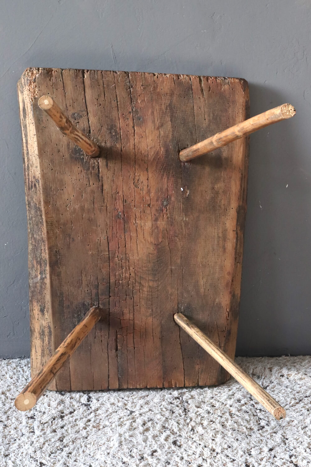 Old rustic wooden table, 44x62x45